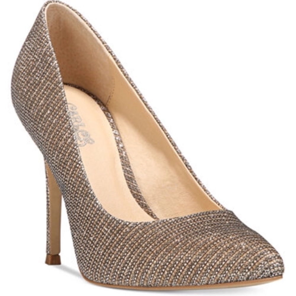 Carlos Posy Gold pumps